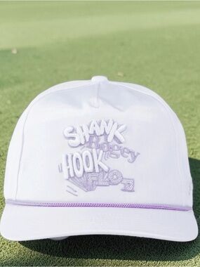 Bad Birdie Rope Golf Hat White Purple “Shank Bogey Hook” Snapback Adult Cap NWT